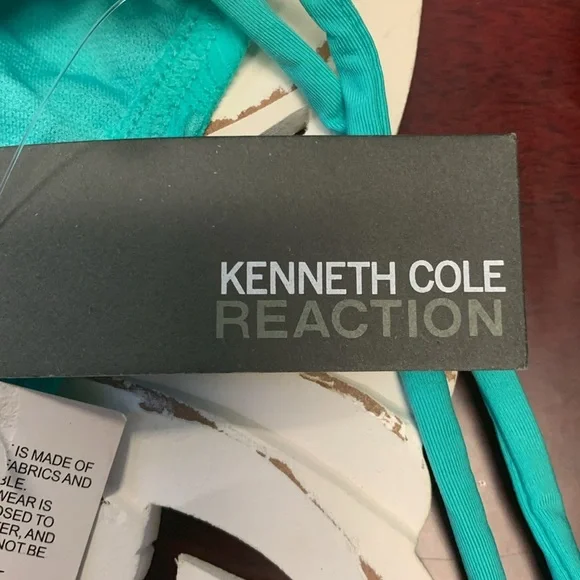 Kenneth Cole Reaction Crochet Detail SGL Aqua Green Bikini Bottoms Size M NWT - Picture 5 of 10